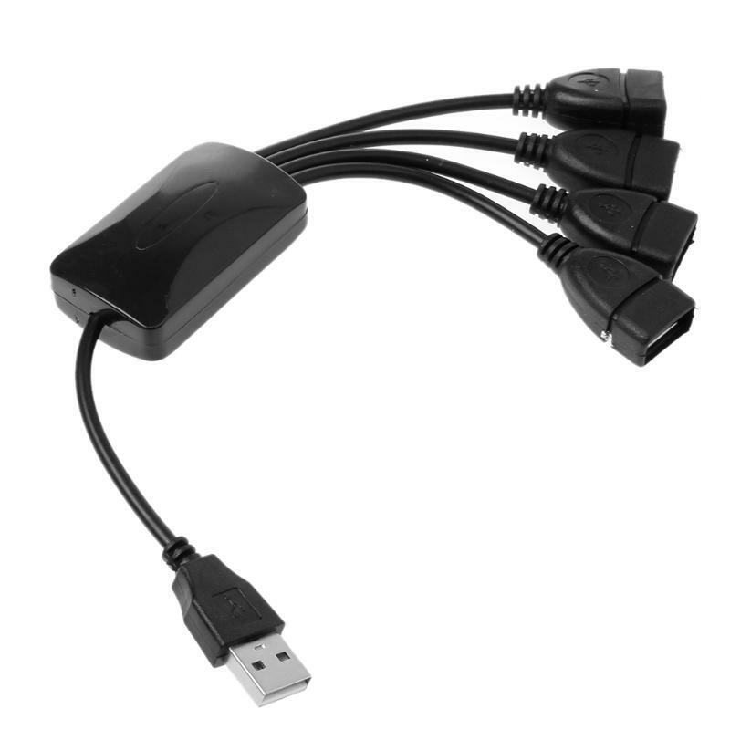 High Speed 4 Port USB 2.0 480Mbps Hub Splitter for Notebook Computer Laptop PC