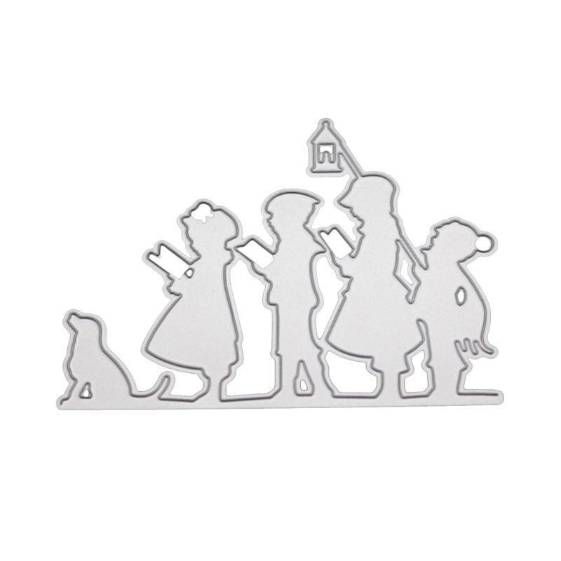 Children Reading Metal Cutting Dies Stencil Scrapbooking DIY Album Stamp Paper