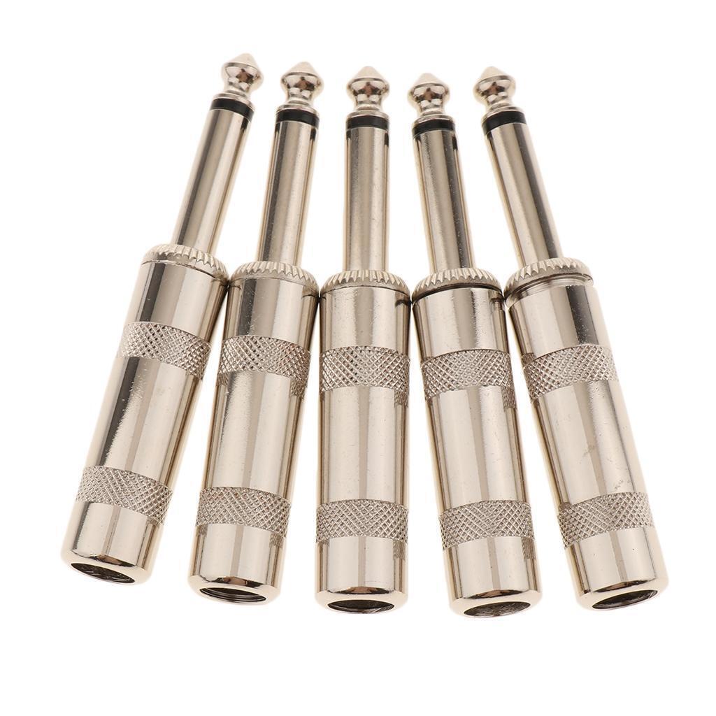 5 Pieces 6.35mm (1/4 inch) TRS, AUX Stereo Audio Headphone Jack Adapter
