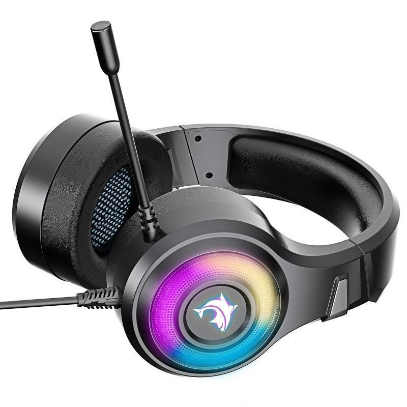 Adjustable Gaming Headset USB RGB Stereo Sound PC Game Headphone Wired Classic