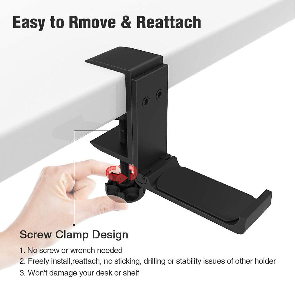 Aluminum Alloy Headset Holder Adjustable Foldable Headphone Hanger Bracket