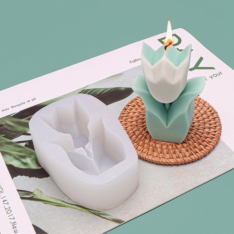 Cute Tulip Flower Shape Candle Mold ood Grade Silicone Mold Easy to Demold