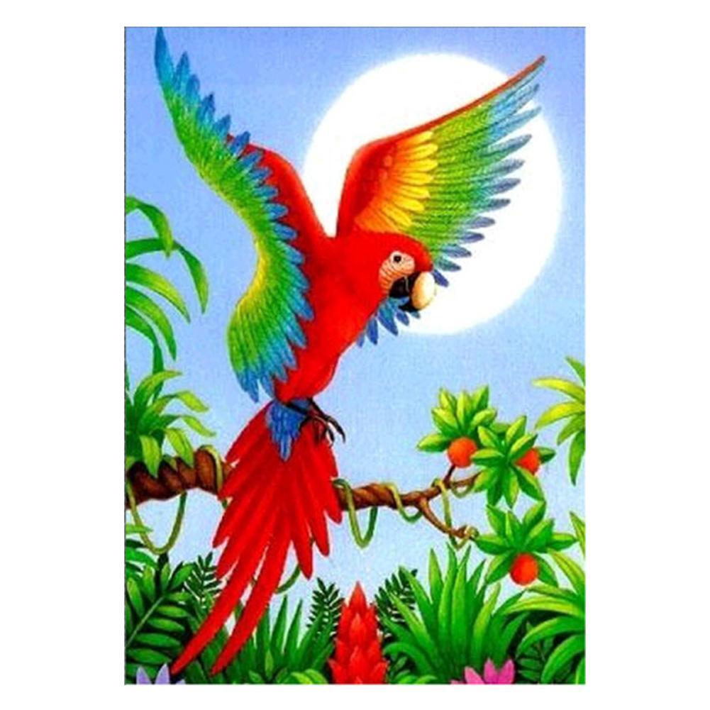 Flower Parrot Diamond DIY Painting Embroidery Cross Stitch Home Decor