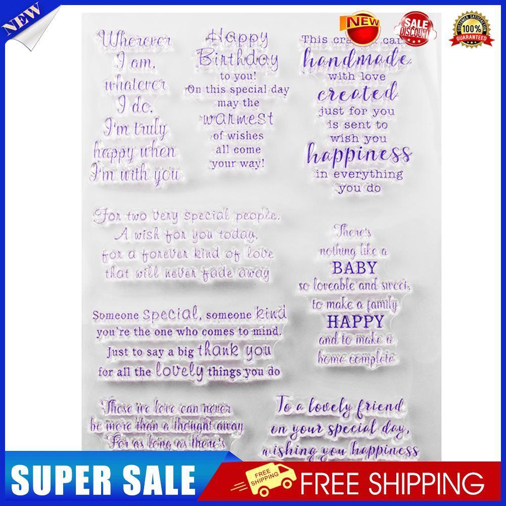 DIY Transparent Stamp Silicone Handmade Thanks Theme Photo Card Album Seals