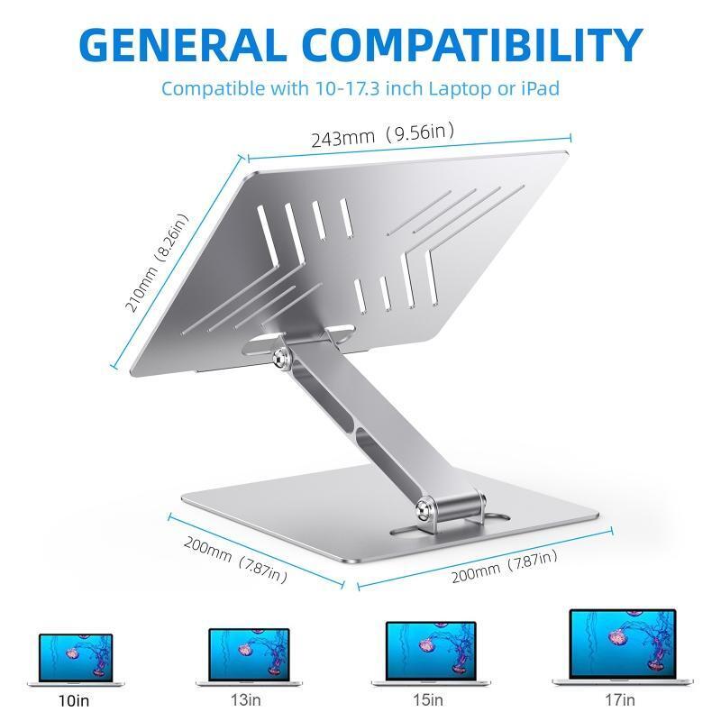 Aluminum Adjustable Laptop Stand Avoid Neck Pain for Travel Home Office