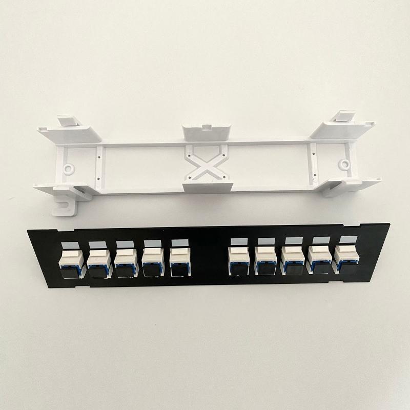 SC Optical Fiber Patch 10Port with Inline Keystone Pass-Thru Coupler Patch Panel