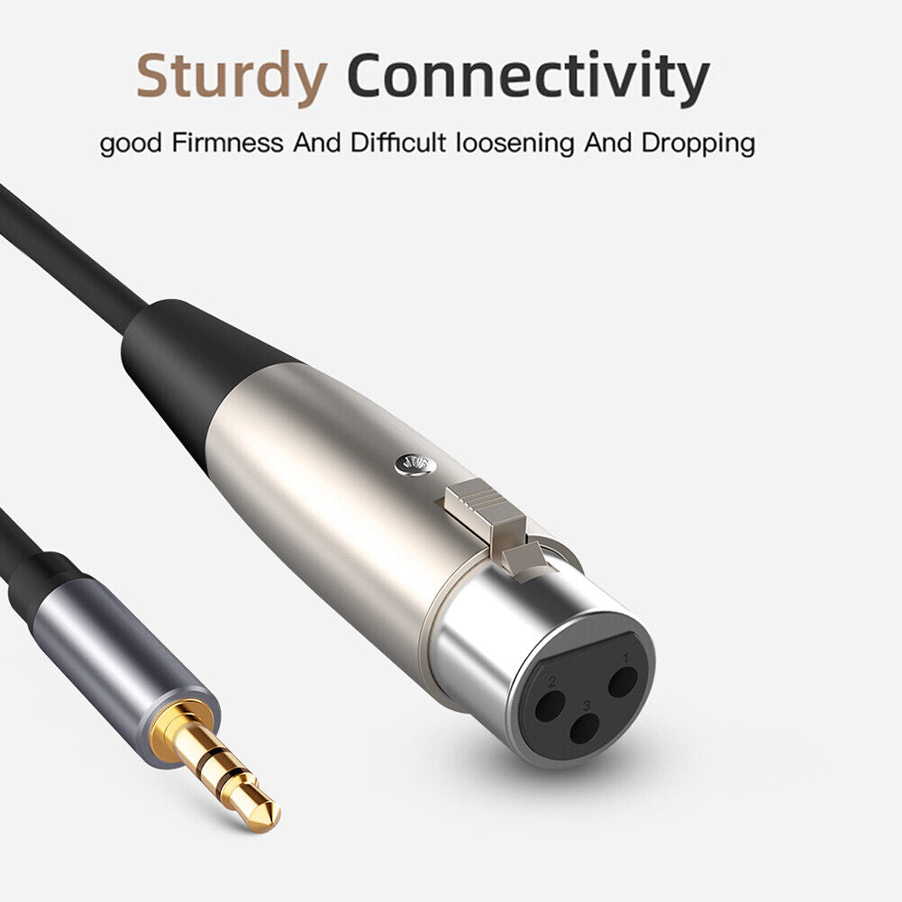 3.5mm Jack XLR 1.5m Male to Female Audio Extension Cable Headphone Splitter