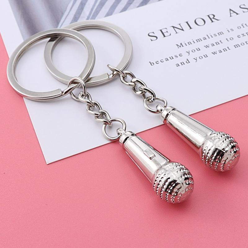 Microphone Shape Keychain Keyring Car Bag Pendant Ornament Handbag Jewelry Charm