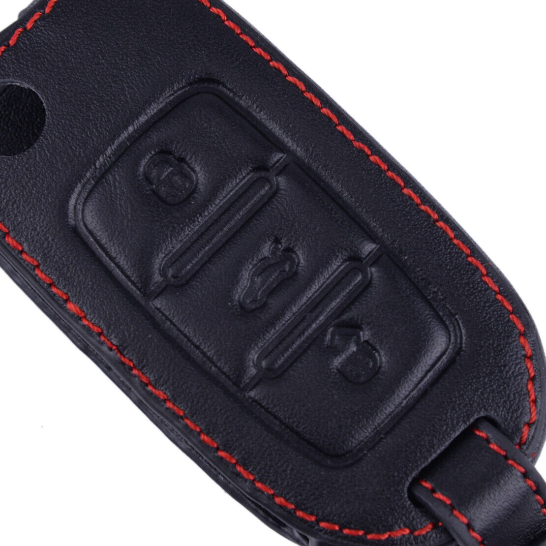 Black Leather Case Cover Holder Fit For VW Beetle Golf Jetta Remote Smart Key li