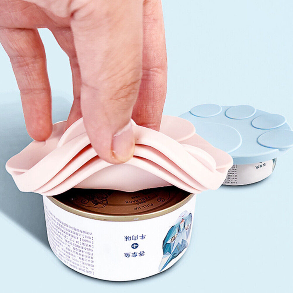 Pet Food Can Cover Silicone Dog Cat Food Storage Fresh Lid Seal Cap (Pink)