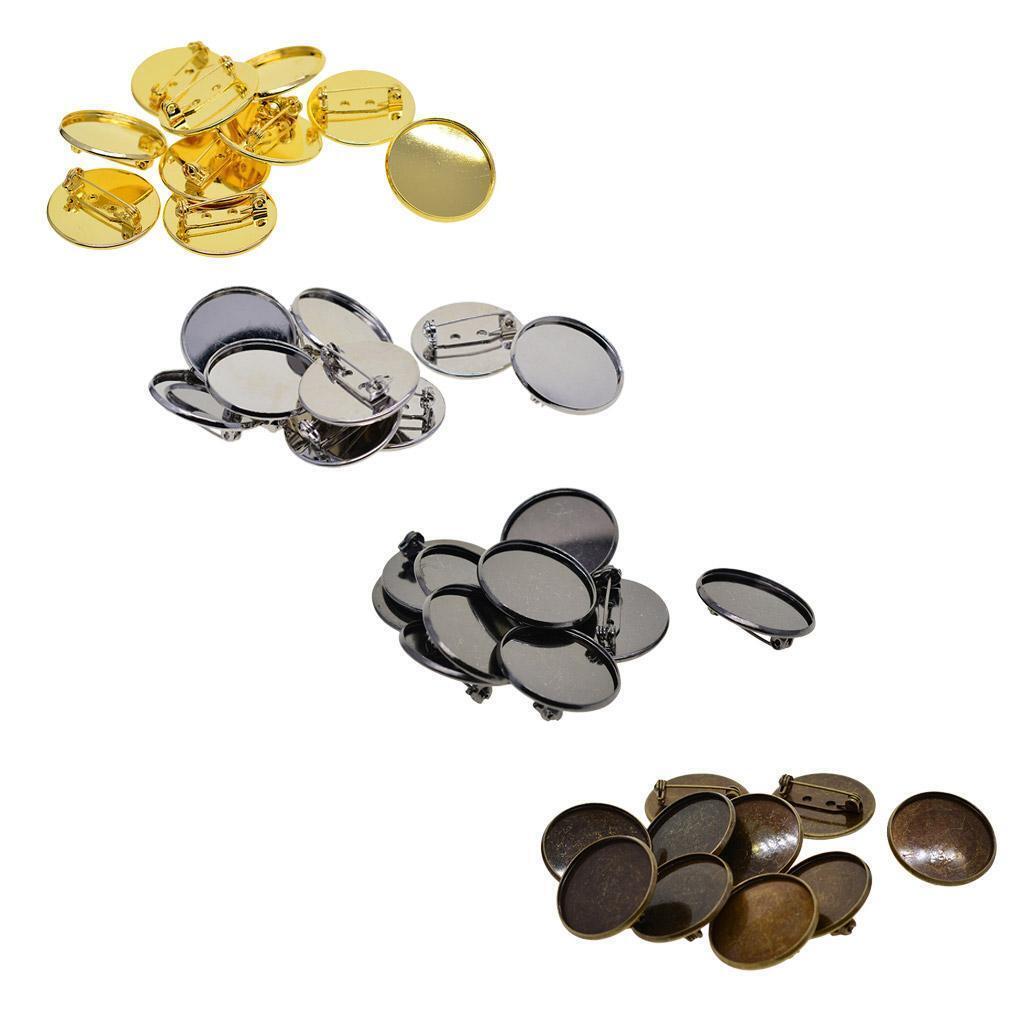 40set 25mm Brooch Making Blank Cabochon Bezel Setting Tray for Badge Jewelry