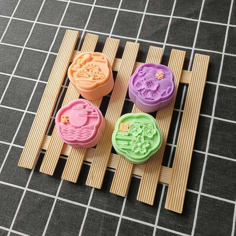 Cakes Molds Mooncake Cookie Moulds Cutter Hand Pressure Plastic Baking Accessory