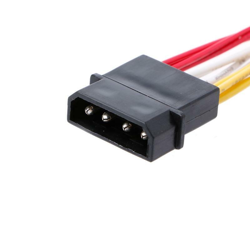 4-Pin IDE Molex To 6-Port Cooling Fan 2-Pin Splitter Power PC DIY Adapter Cable