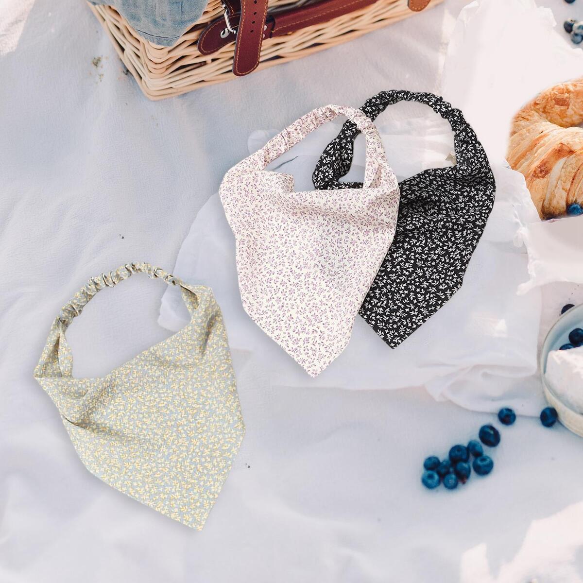 Floral Hair Scarf Headband Scrunchies Floral Print for Women Girls Head Wrap