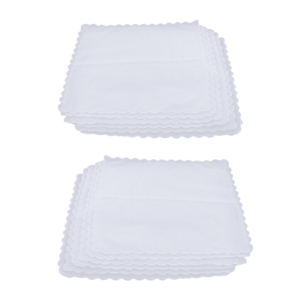 12x  Plain White Hankie Ladies Wedding  Square Hanky Bulk