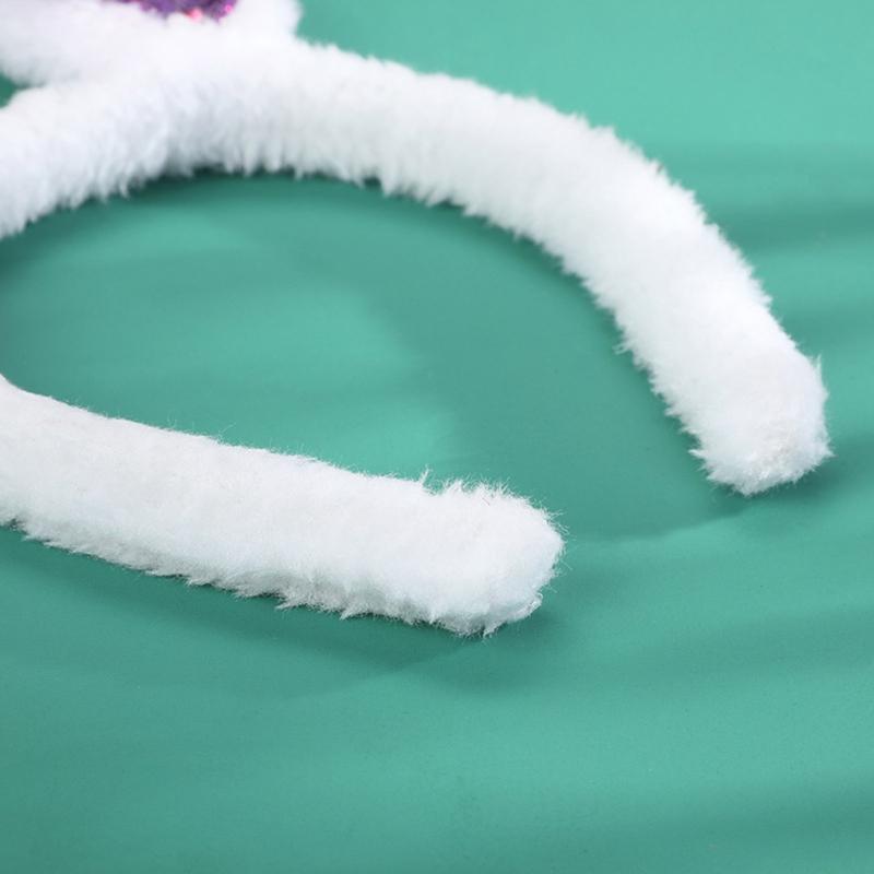 Children Bunny Ear Hair Band Flannel Glitter Slice Hairband Girl Rabbit Ornament