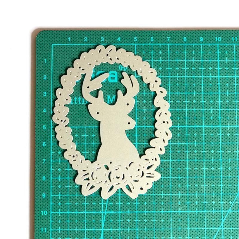 Christmas Deer Wreath Metal Cutting Dies Stencil DIY Scrapbooking Album Paper