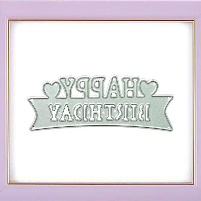 Creative Happy Birthday Metal Cutting Die Creative Art Words Die Cuts Template