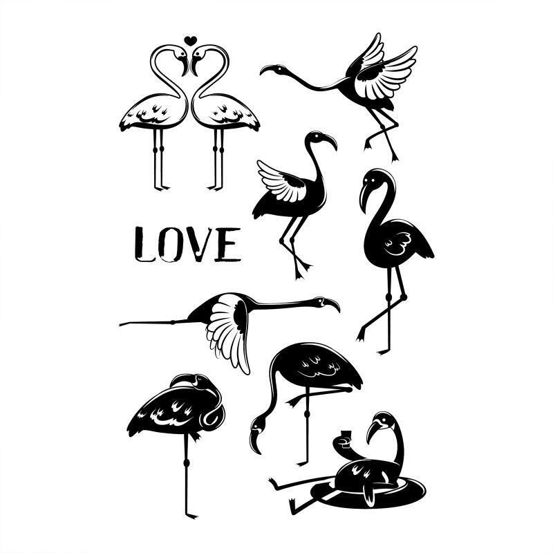 Various Flamingo Love Silicone Stamps Clear Cards Moulds for DIY Craft Making