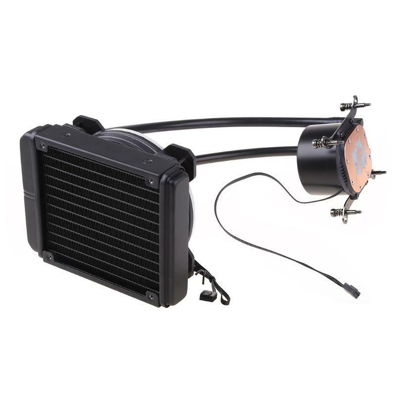 120mm/4.72" CPU Cooling Fan Cooler w/ Muffler PWM FEP Polymer Water Cooling Pipe