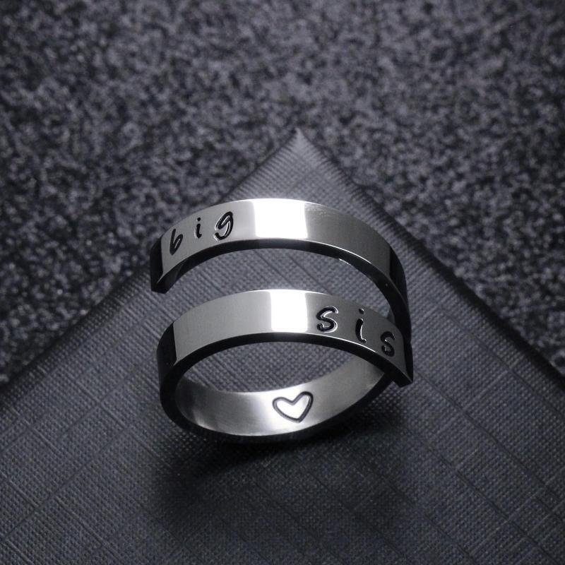 3Pcs Engraved Thin Finger Opening Rings Sisters Rings Adjustable Female Jewelry