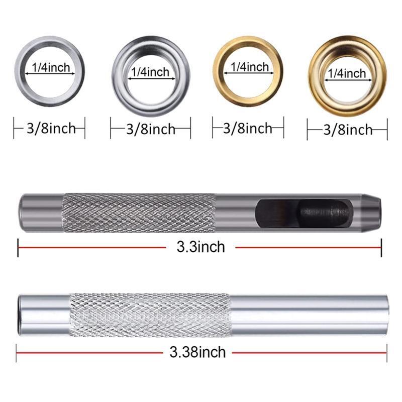 100 Set 6 mm Grommets Eyelets Kit Clothing Eyelets for Crafting Sewing Repair