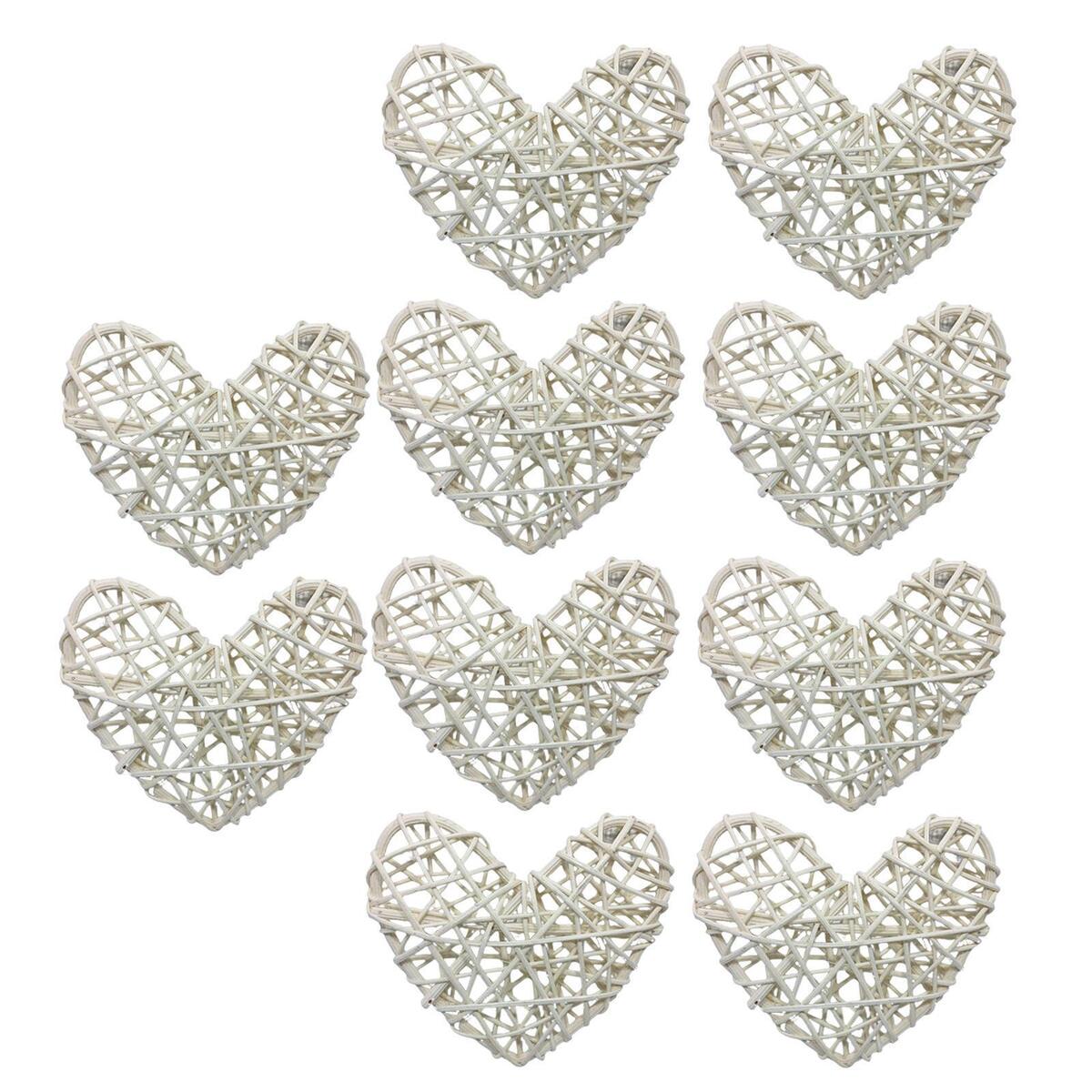 10 Pieces Heart Pendant Ornament  Decorative Rattan Hanging Crafts