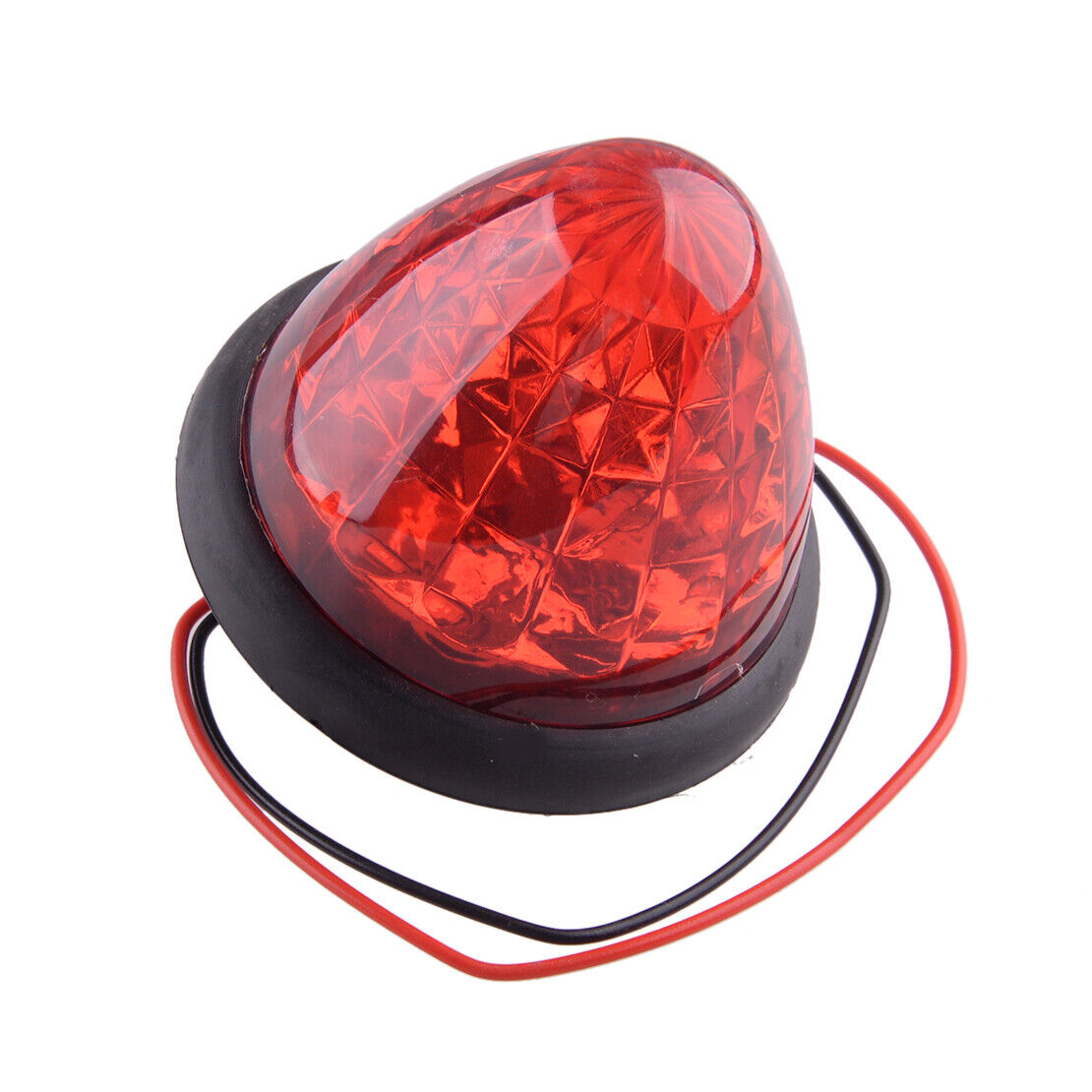 2pcs Red Round 16-LED Side Marker Beehive Cone Lights Truck Trailer