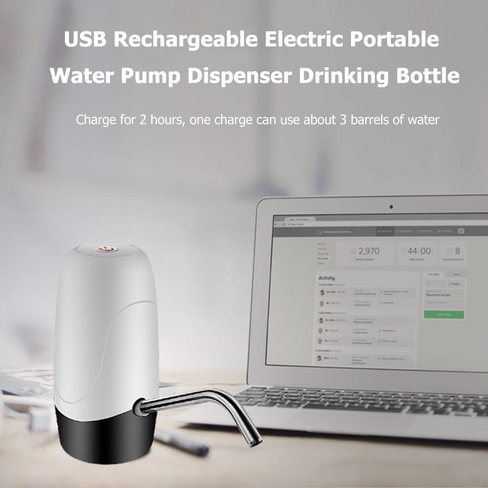 Rechargeable Electric Portable Water Pump Dispenser Drinking Bottle (White)