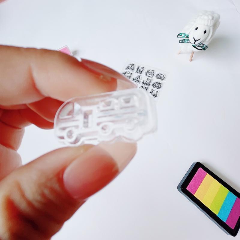 24 Pcs Children Graffiti Stamper Mini Silicone Stamp DIY Crafts Tools Party Gift