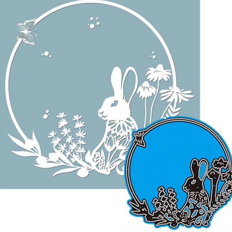 Bunny Wreath Metal Cutting Dies Stencil Scrapbooking DIY Album Stamp Paper Card