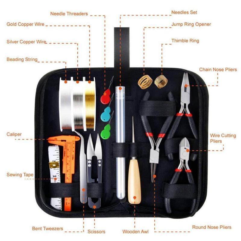 Jewelry Making Supplies Set with Jewelry Pliers Wire Cutter Tweezer Scissor Kit