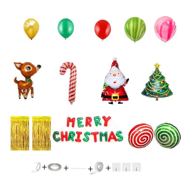 163pcs/set Merry Christmas Balloons Santa Claus Elk Tree Party Home Decorations