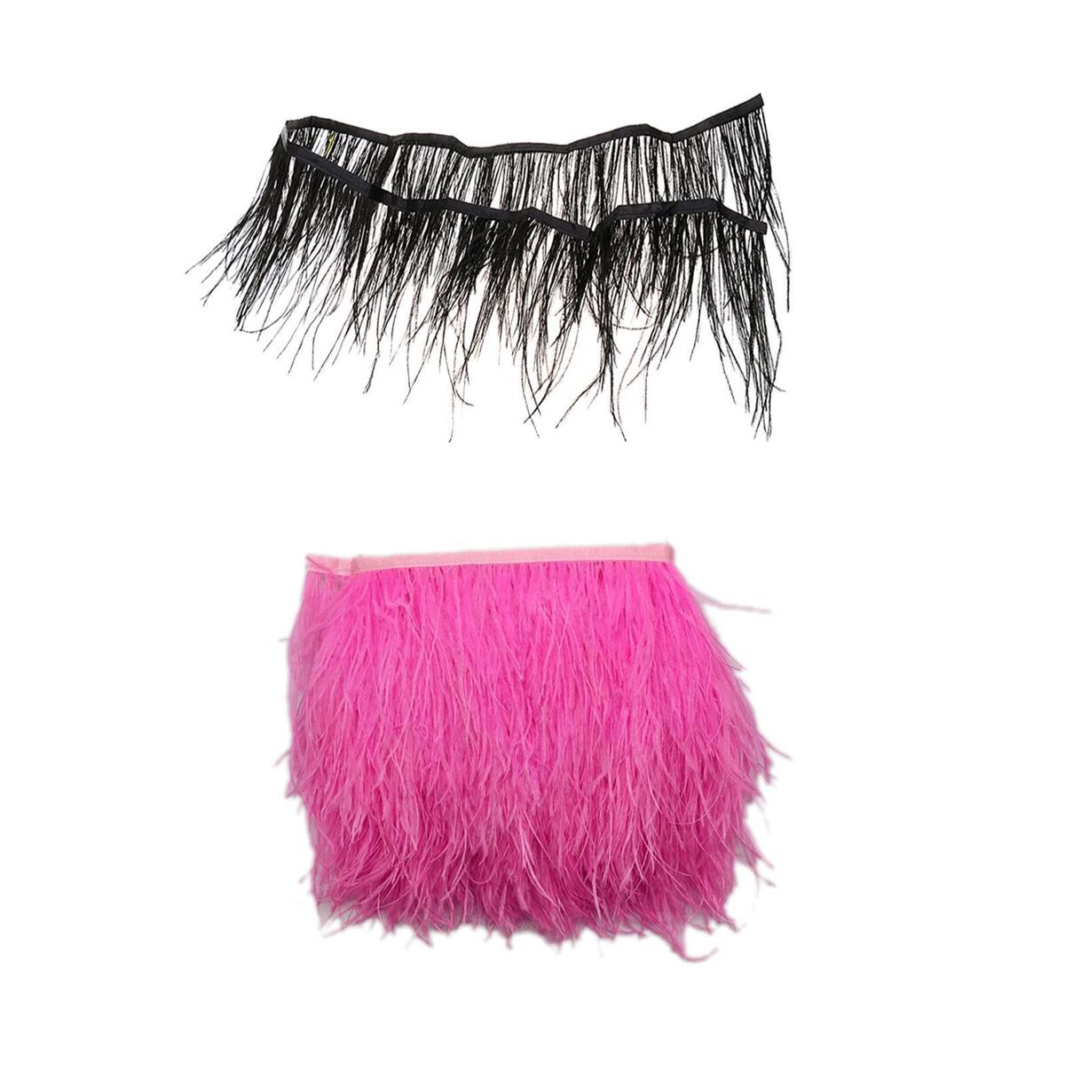 Ostrich Feather Fringe Trim DIY Sewing Crafts Clothing Party Costume Decor