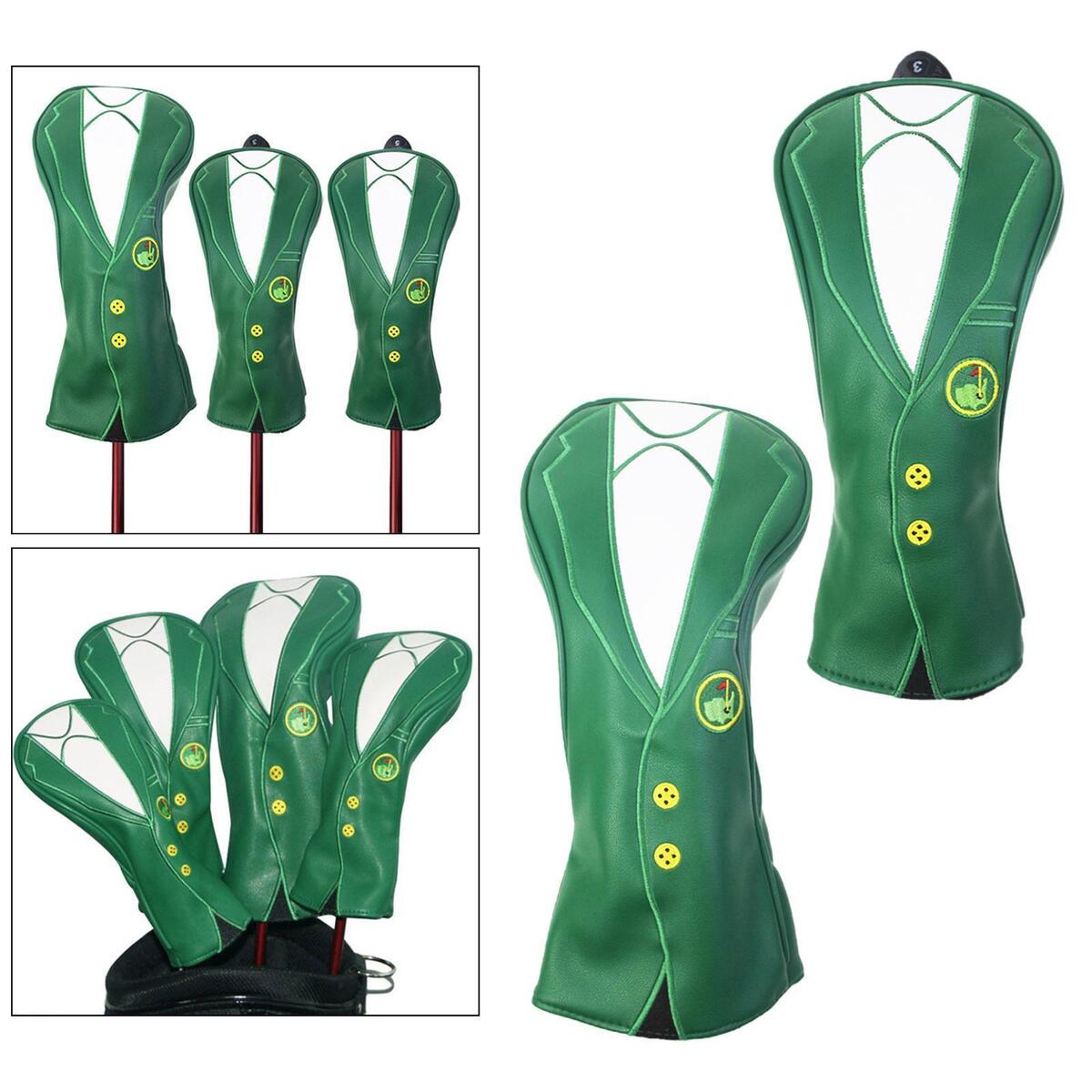 2 Pieces Golf Wood Headcover Anti-slip Drivers Covers w/ No. Tag Protection