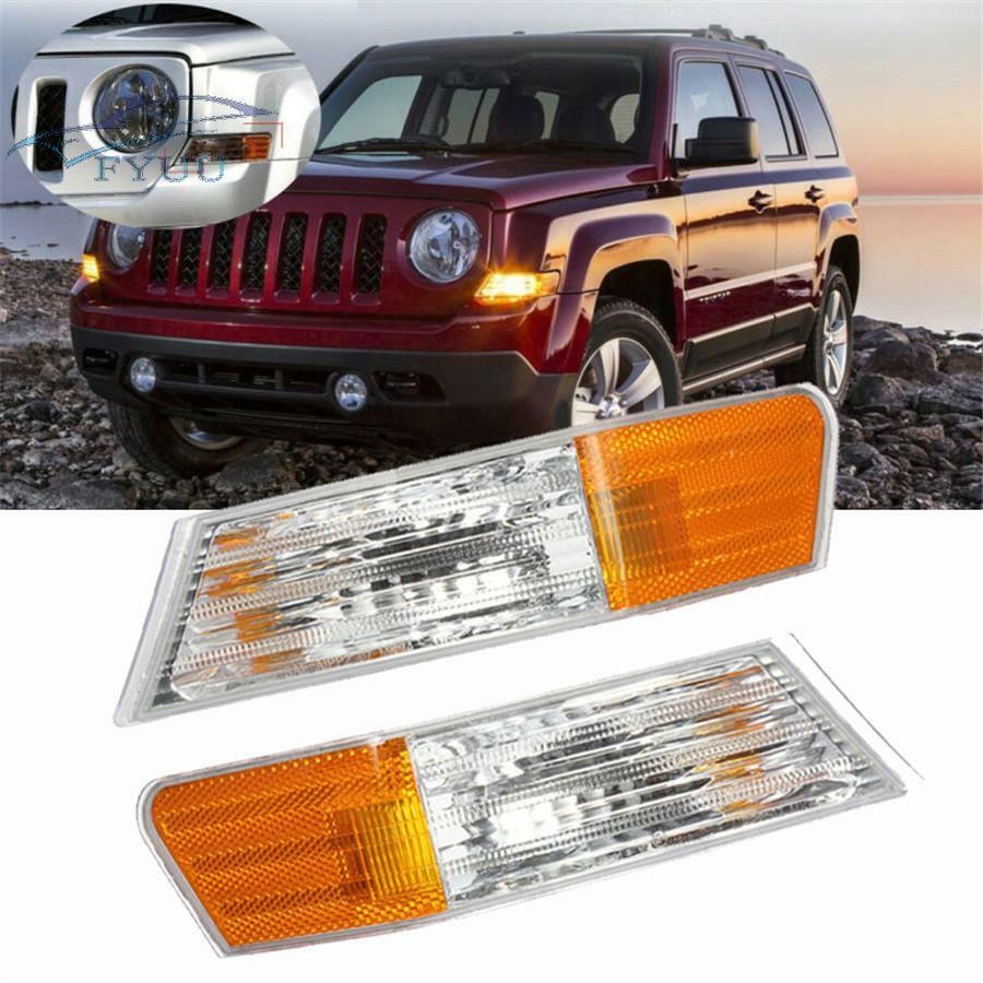 2X Front Left+Right Parking Turn Signal Light Lamp For Jeep Patriot Clear Yellow