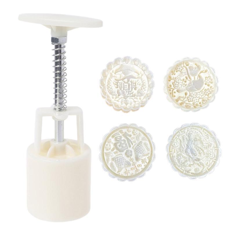 100g Mid-Autumn Theme Mooncake Mold Pastry Stamp Mooncake Moulds Hand Pressure