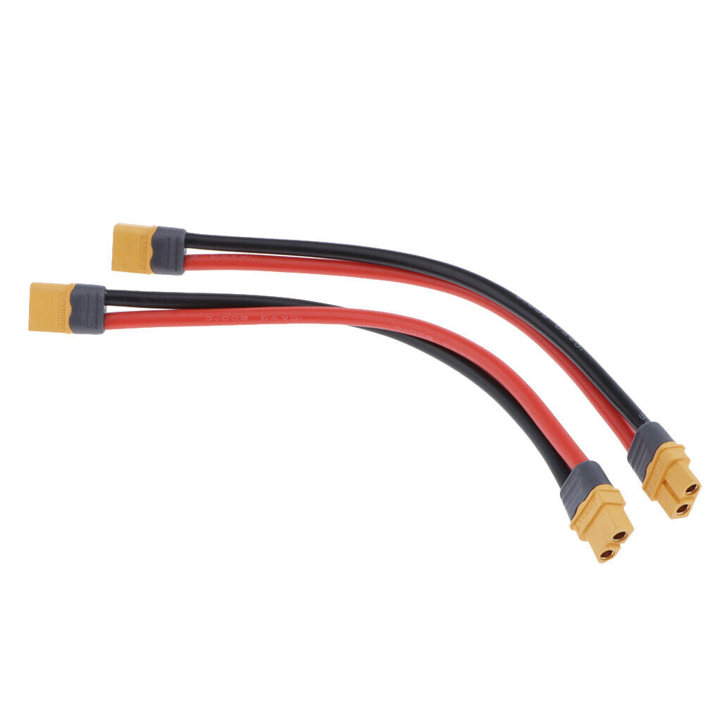 Set of 2 RC Battery ESC 10AWG XT60 Plug   Extension