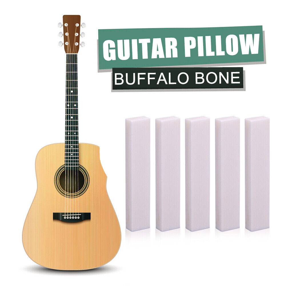 5x Guitar Bass Bridge Saddle Blank Bone Nut for Folk Classical Guitar Parts