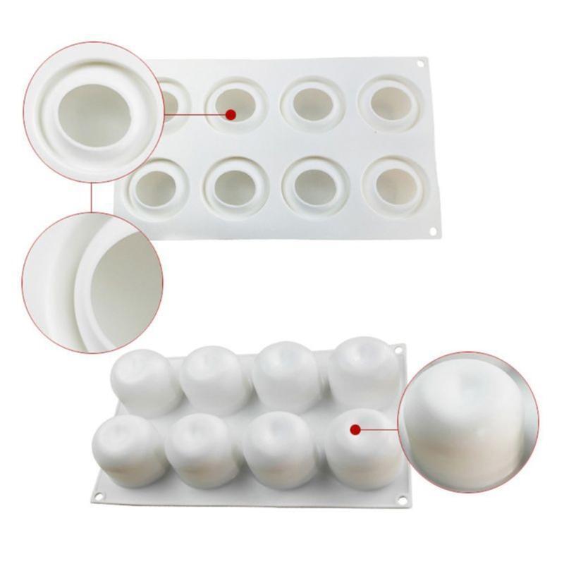 8 Cavity Orange Shape Mousse Cake Baking Molds Non-stick Silicone Chocolate Tray