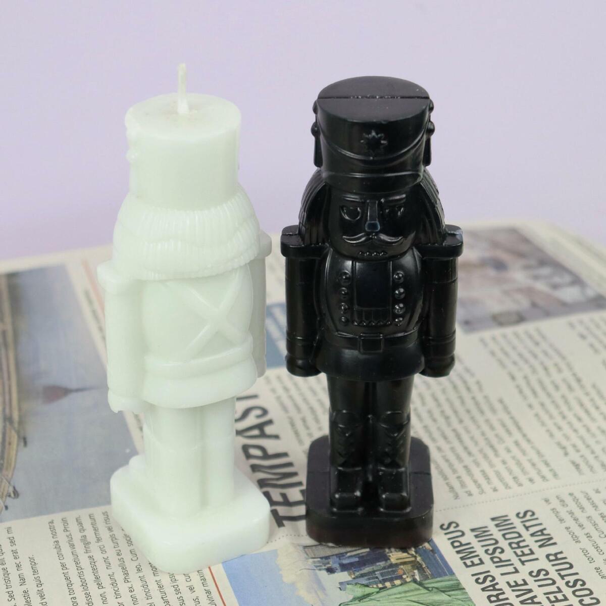 Nutcracker Walnut Soldier Candle Mould Bath  DIY Silicone   Ornaments