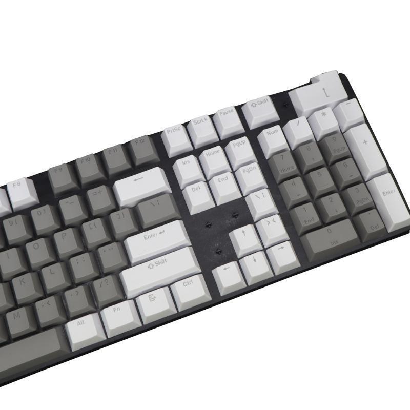 104Pcs PBT Light Transmitting Keycap 2 Color Key Cover for Mechanical Keyboard
