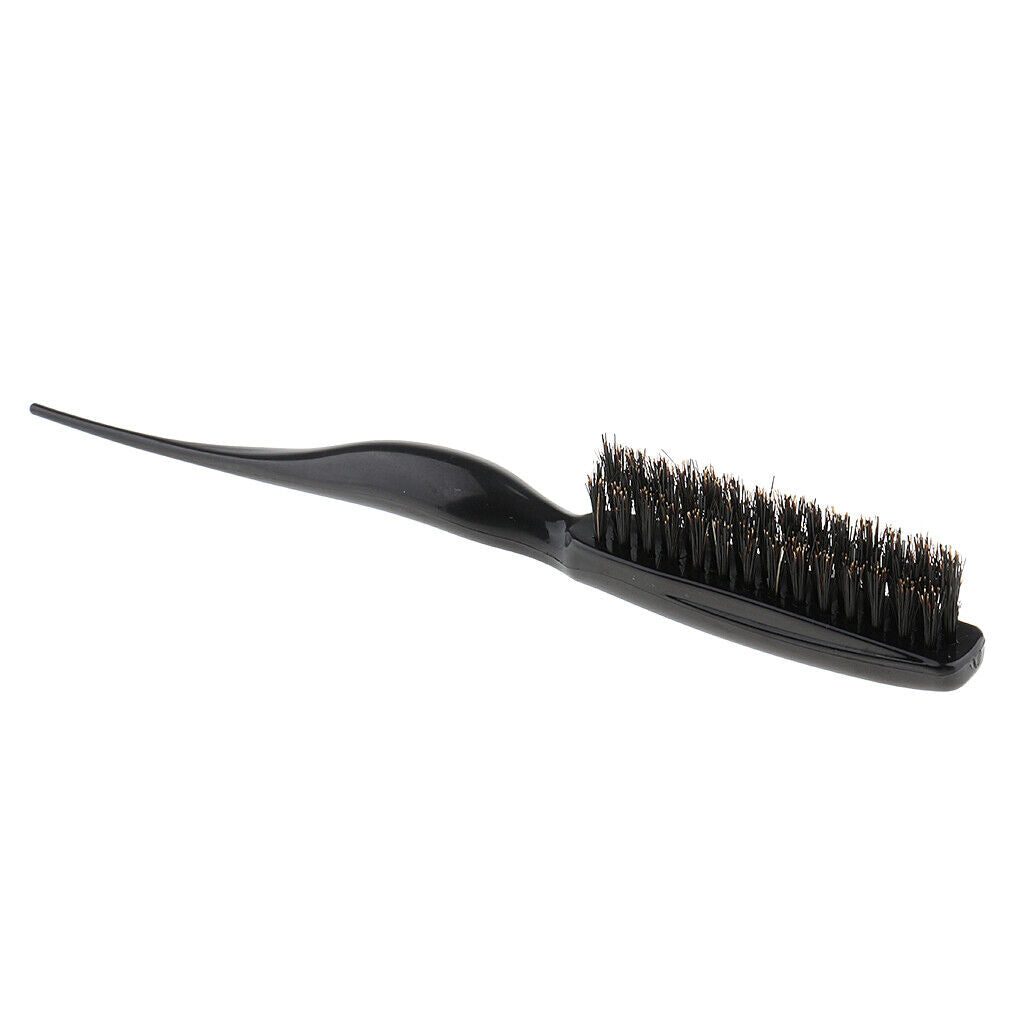Salon Barber Back Comb  Teasing Styling Brush Plastic Handle 3 Row Black