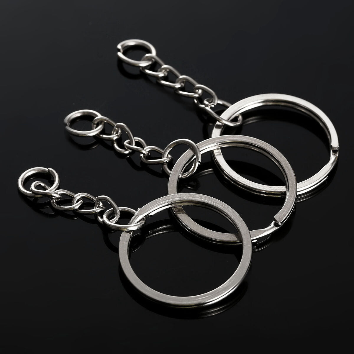 100pcs 25mm*30mm Keyring Key Chain Split Rings Findings Short Loop DIY Household