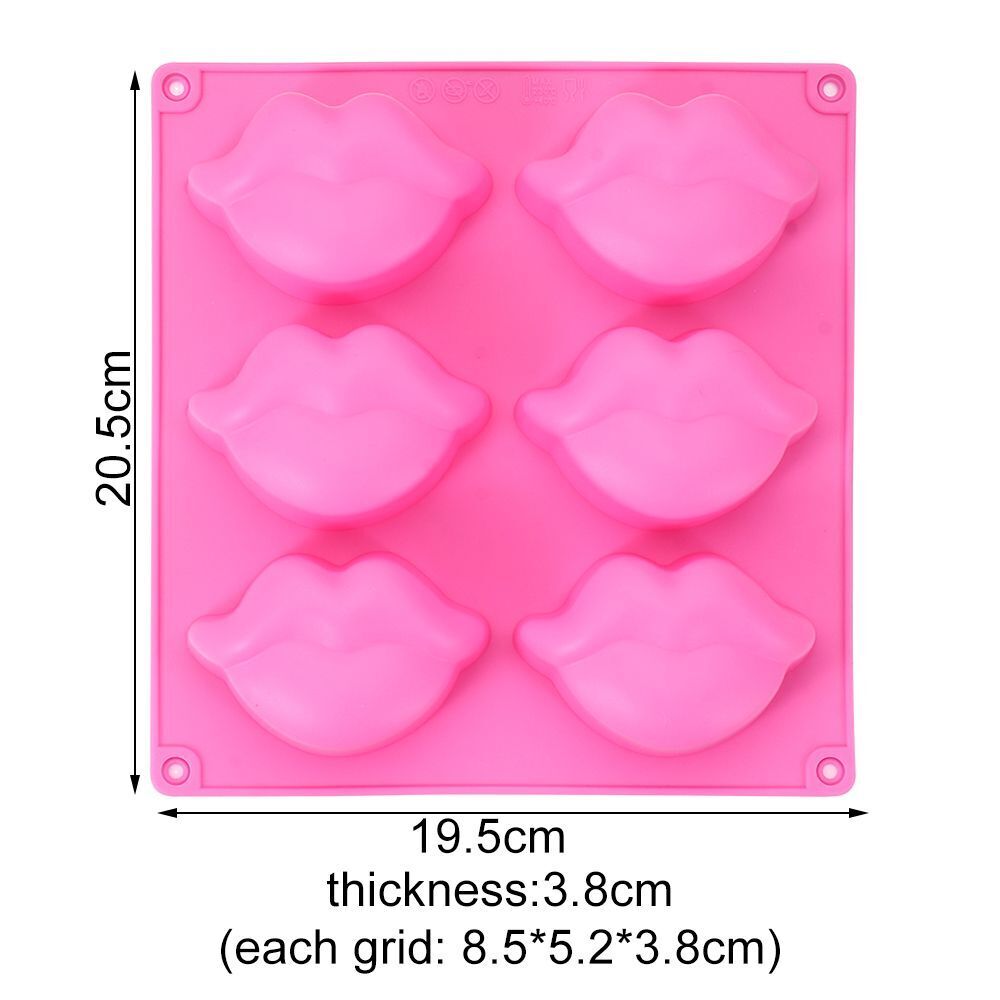 6 Mouths Lips Shape Baking Moulds Chocolate Silicone Mold Cake Decorating Molds