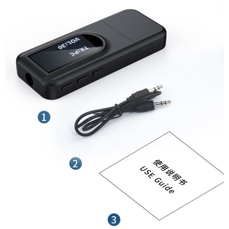 2 in 1 Mini Audio Transmitter and Receiver Wireless USB AUX Adapter BT5.0 Chip