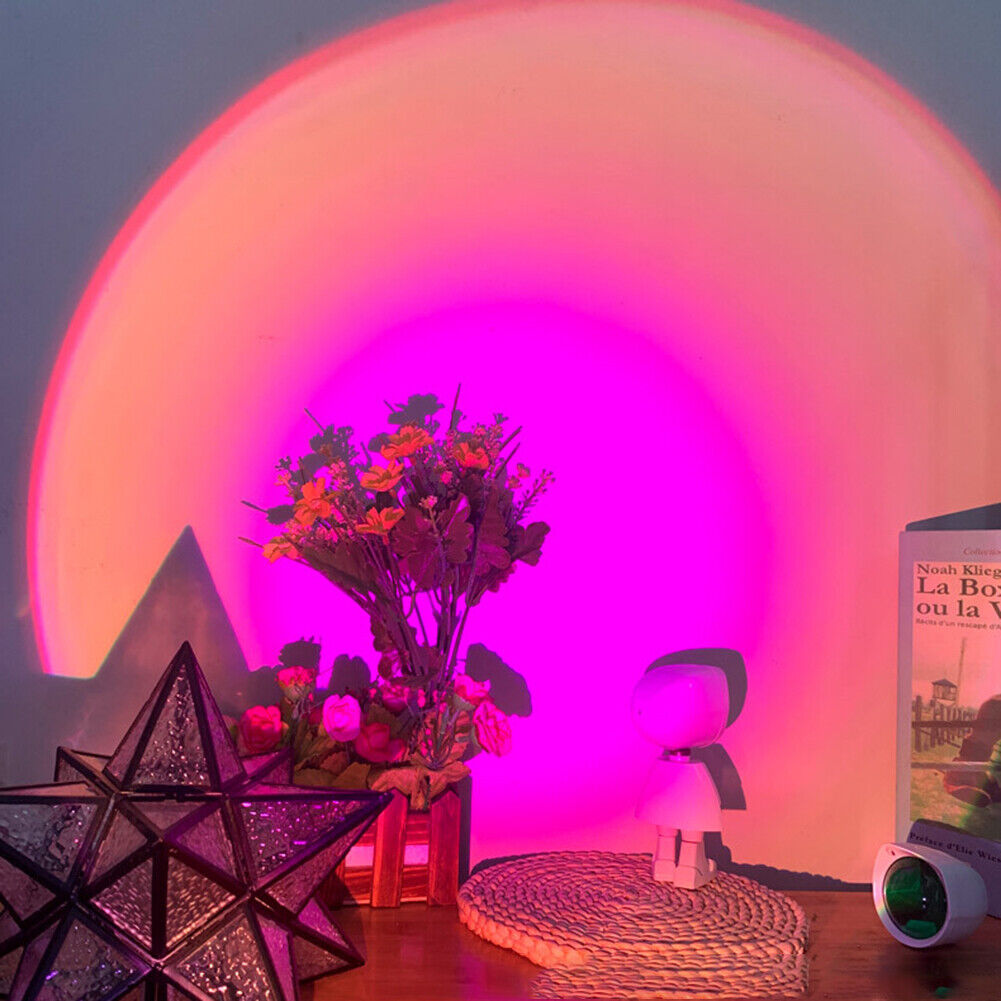 LED Projection Lamp Robot Sunset Rainbow Room Decor Atmosphere Night Lights