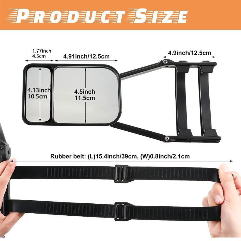 Adjustable Clip On Car Mirror Rearview Extension Towing Mirror Rotatable for RV