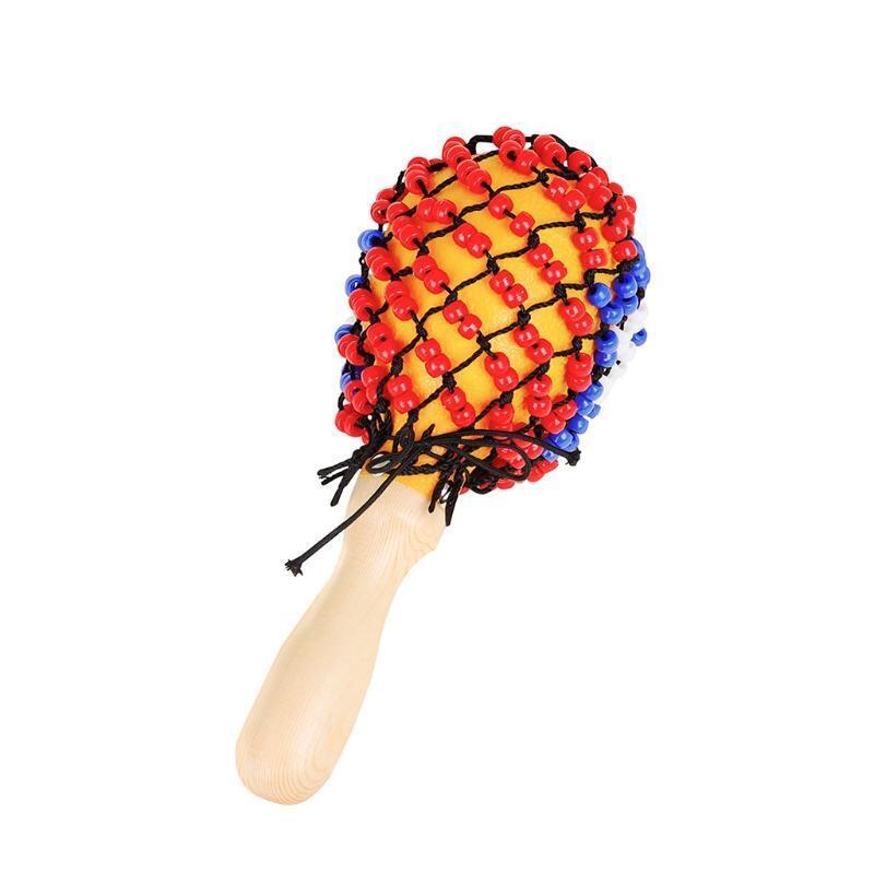 Beads Net Wooden Sand Hammer Hand Tambourine Percussion Educational Instrument