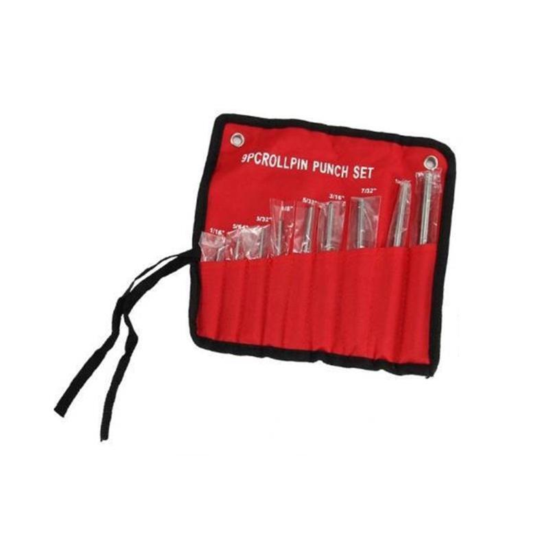 9 Pcs Steel Multi Size Round Head Pins Punch Set Grip Roll Pins Punch Tool Kit